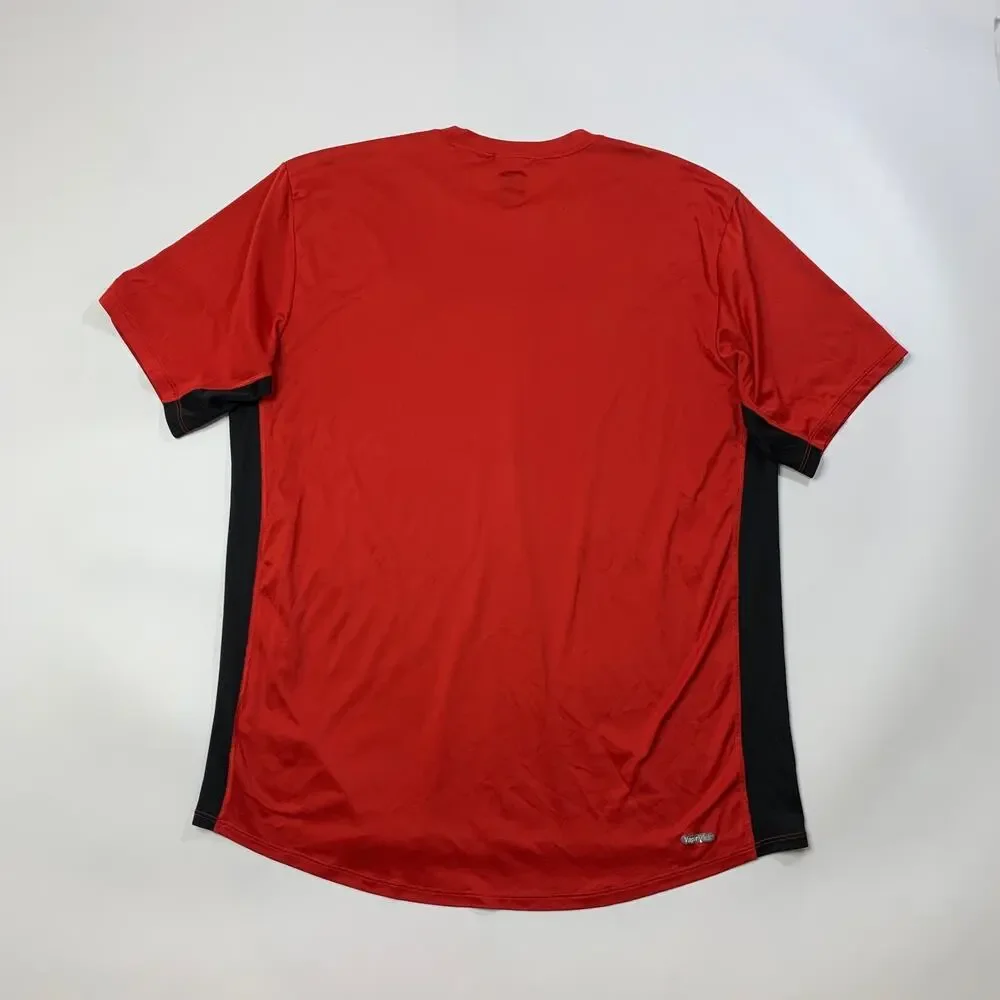 The North Face T Shirt Men L Large Red Black VaporWick Breathable Running Hiking
